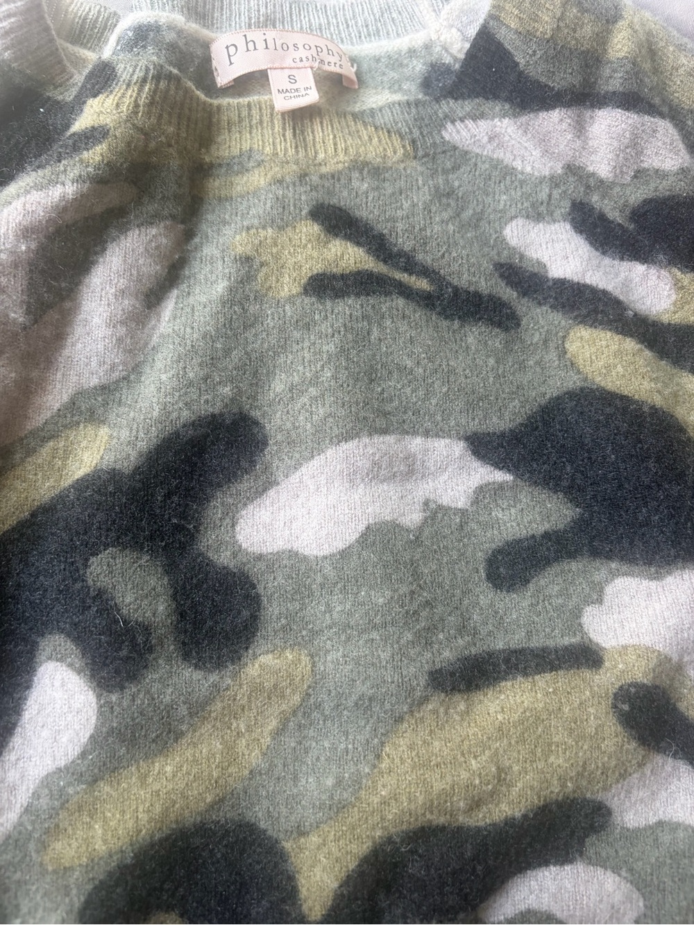 Philosophy Camo Crewneck Sweater in Olive, Gray and Black - Picture 5 of 5